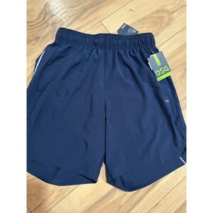 DSG Mens Run Short Athletic Fit Elastic Waist 7" Inseam Navy Blue Small